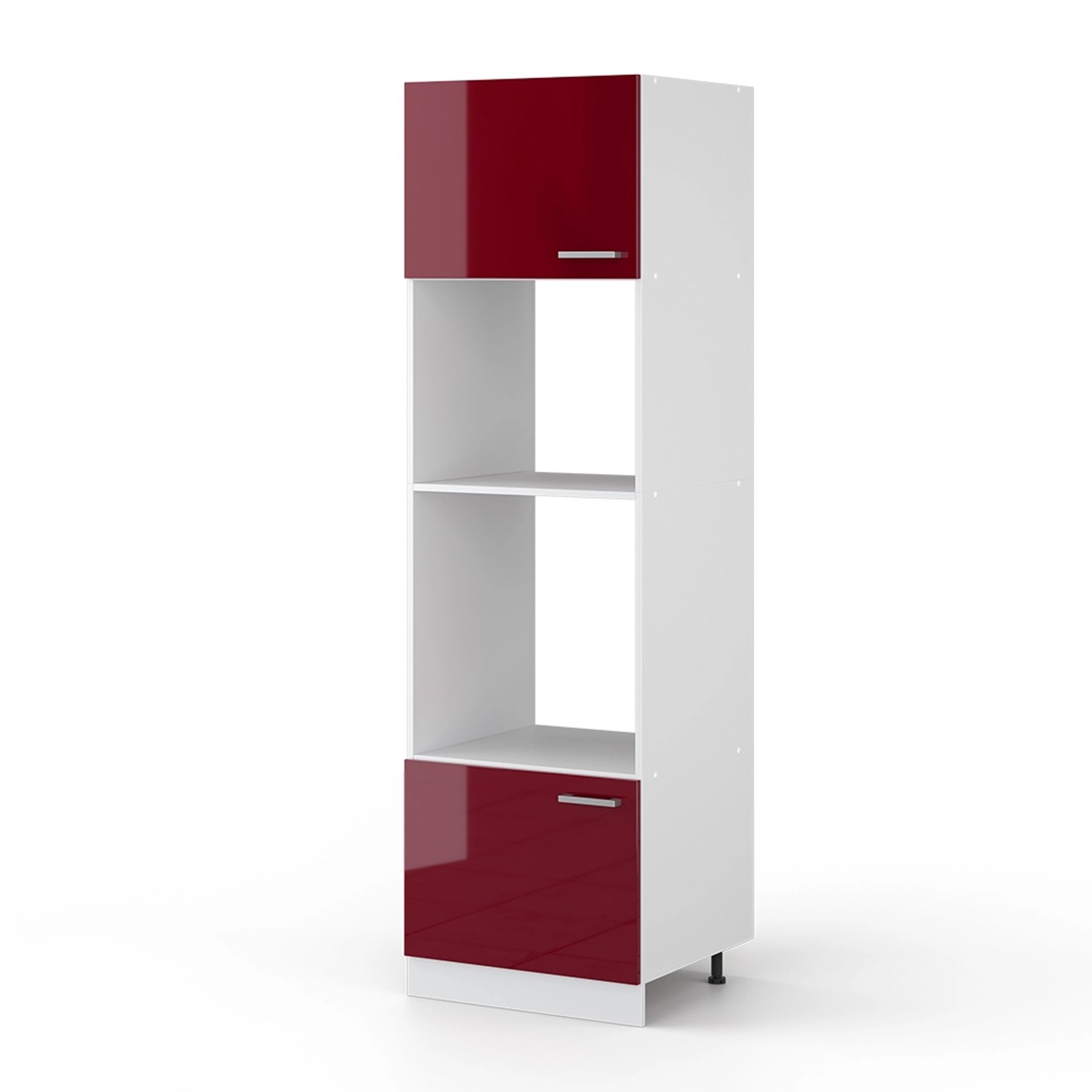 Vicco Mikrowellenschrank R-Line Küchenregal für die Mikrowelle Bordeaux Hochglanz/Weiß 60 cm