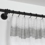 Gardinia Gardinenstange Industrial Home, Ø 25 mm, schwarz, 160 cm mit Vorhang.