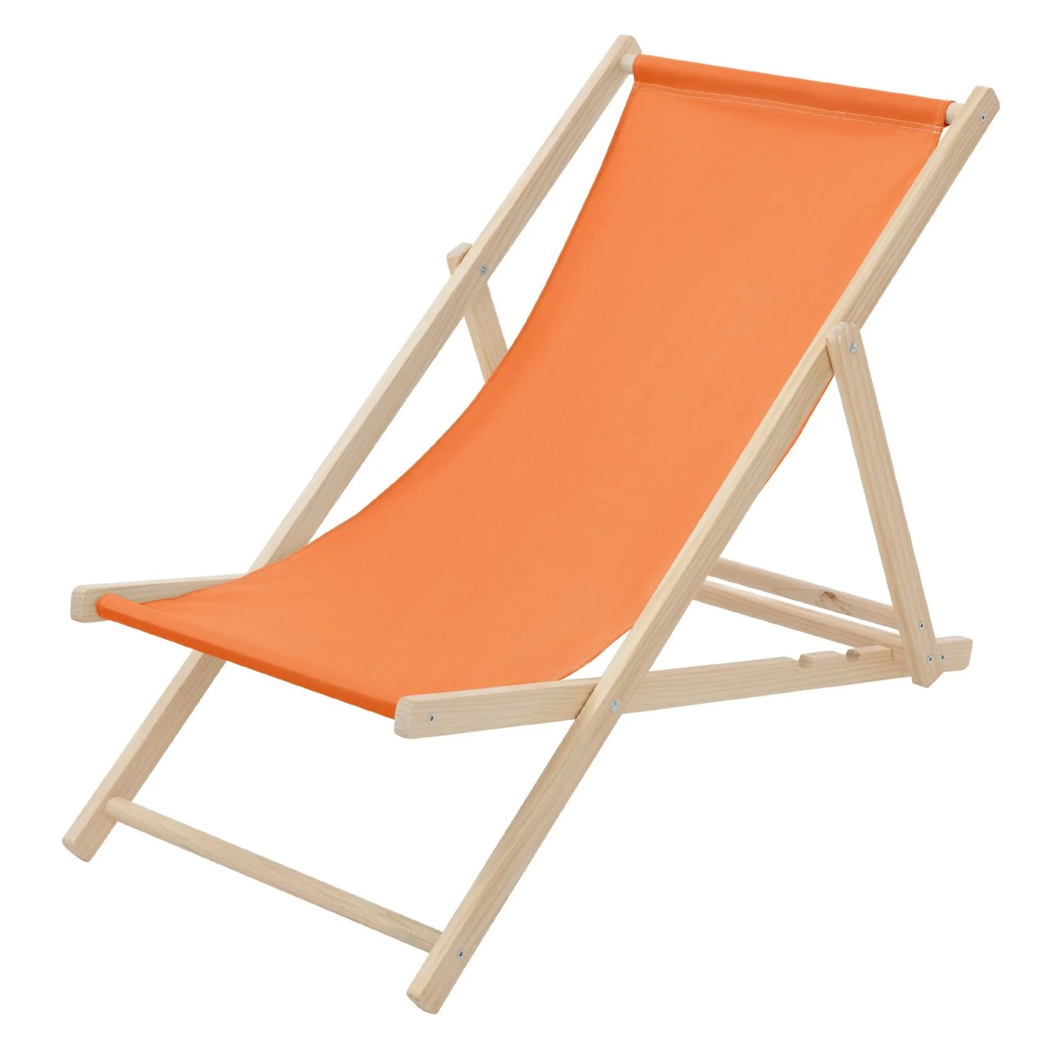 ECD Germany Liegestuhl Klappbar Orange aus Holz