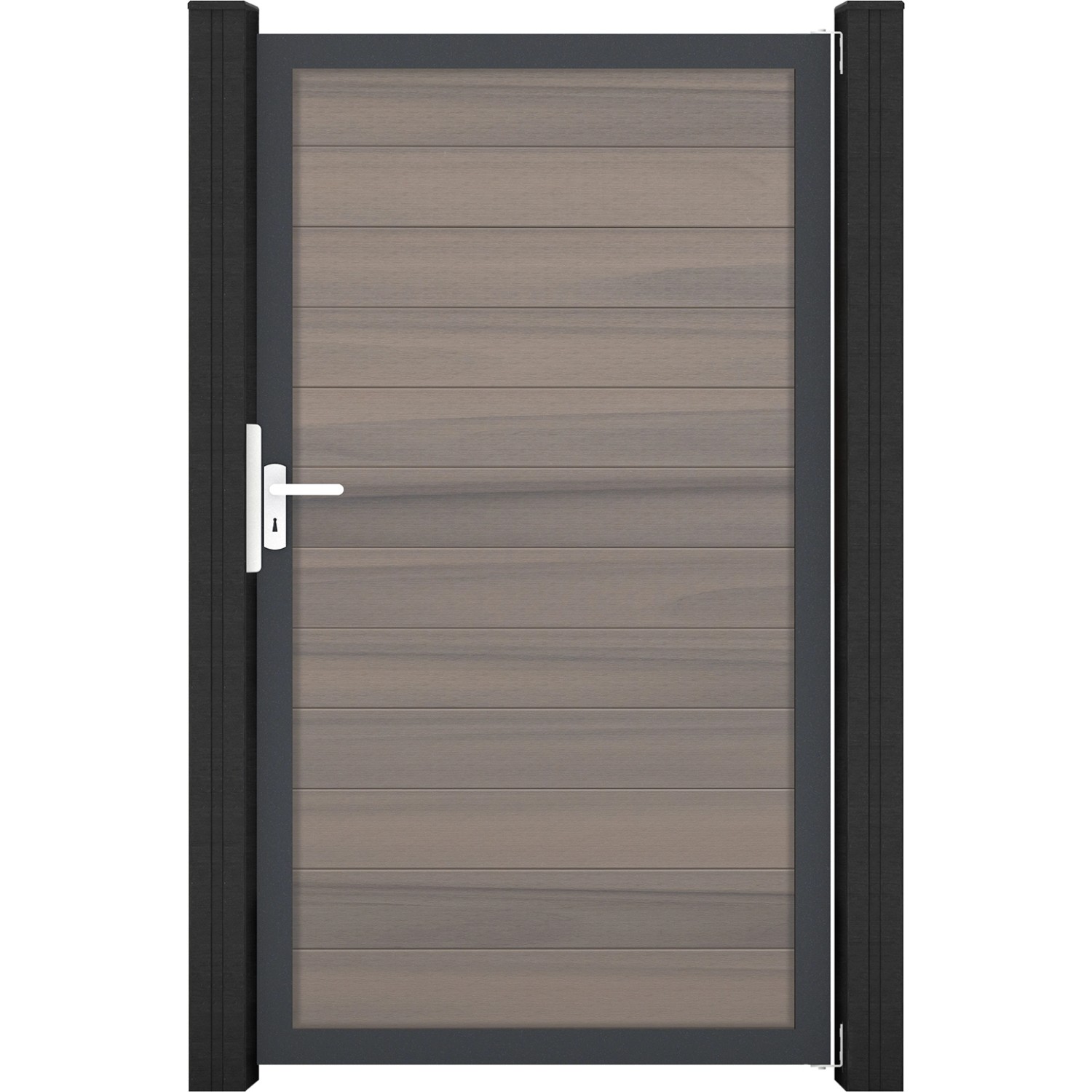 GroJa Solid Steckzauntor 100 x 180 cm Bi-Color Braun  Rahmen DB703