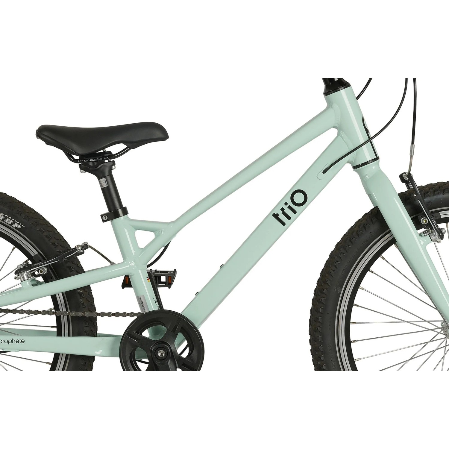 Mintfarbenes Prophete Mountainbike Trio 100 Kinder-ATB 20 Zoll mit 7-Gang-Schaltung.