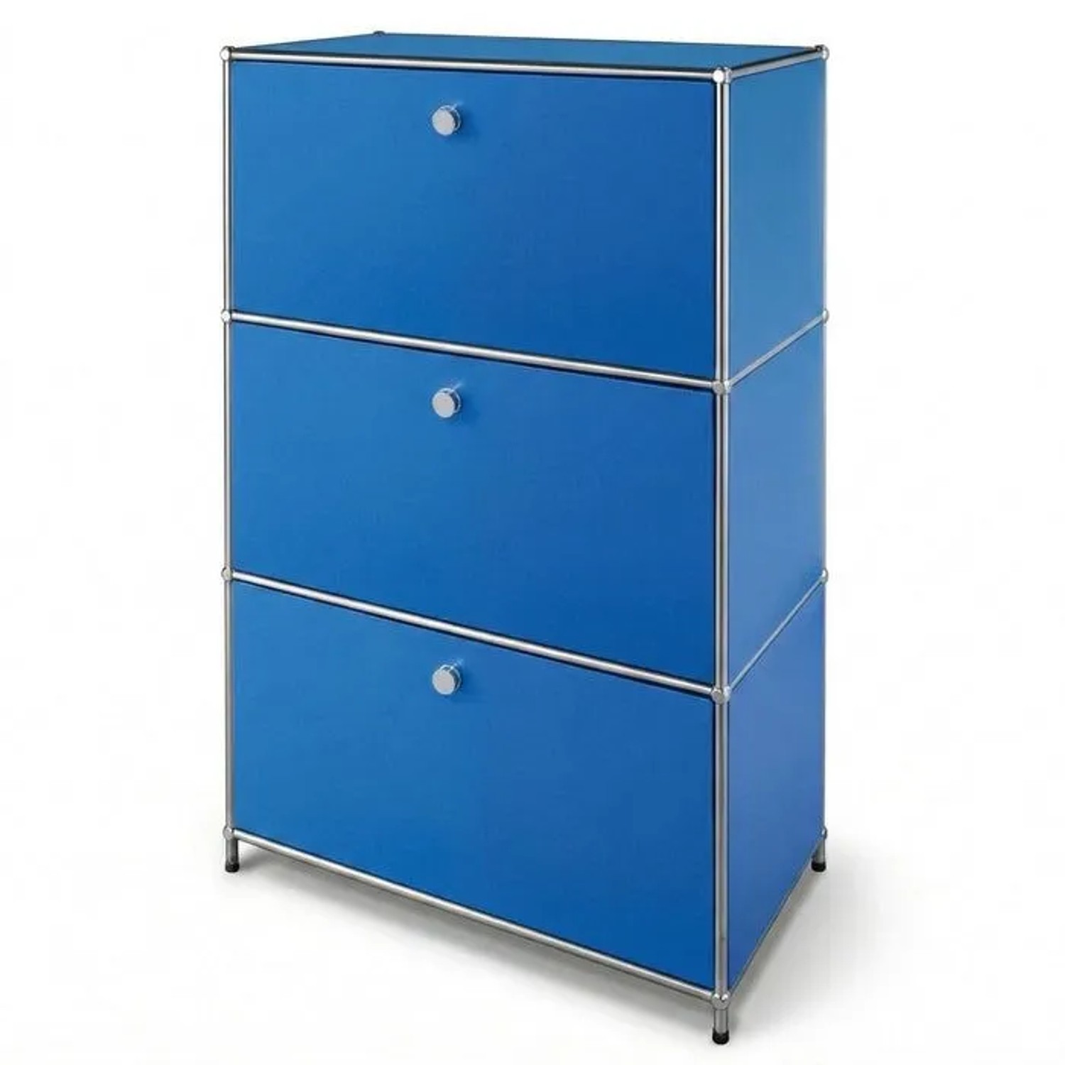Floordirekt Metallschrank Concept Epure MK-129 Sideboard 3 Fächer 75 x 40 x 120 cm Blau