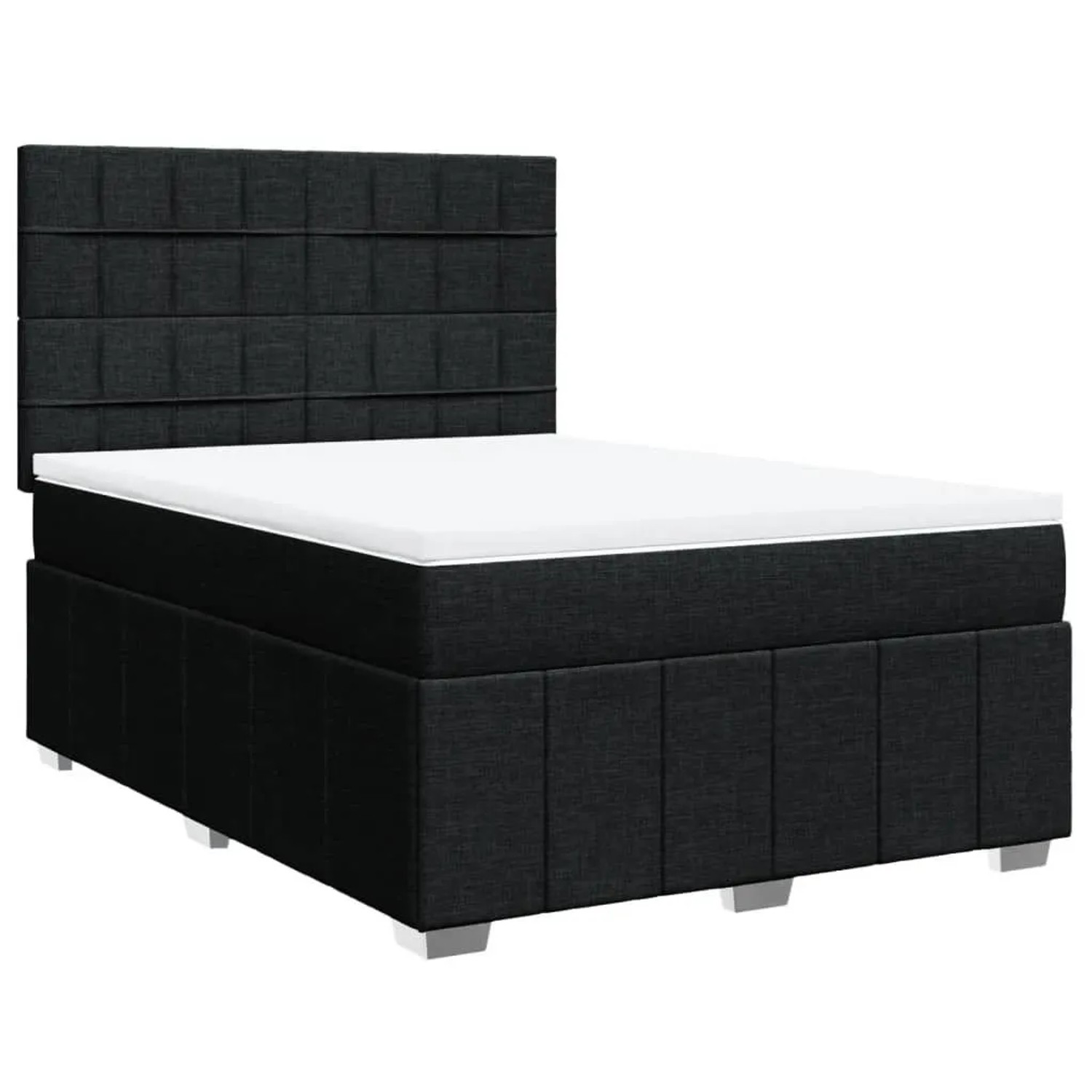 vidaXL Boxspringbett mit Matratze Schwarz 140x190 cm Stoff 3293965