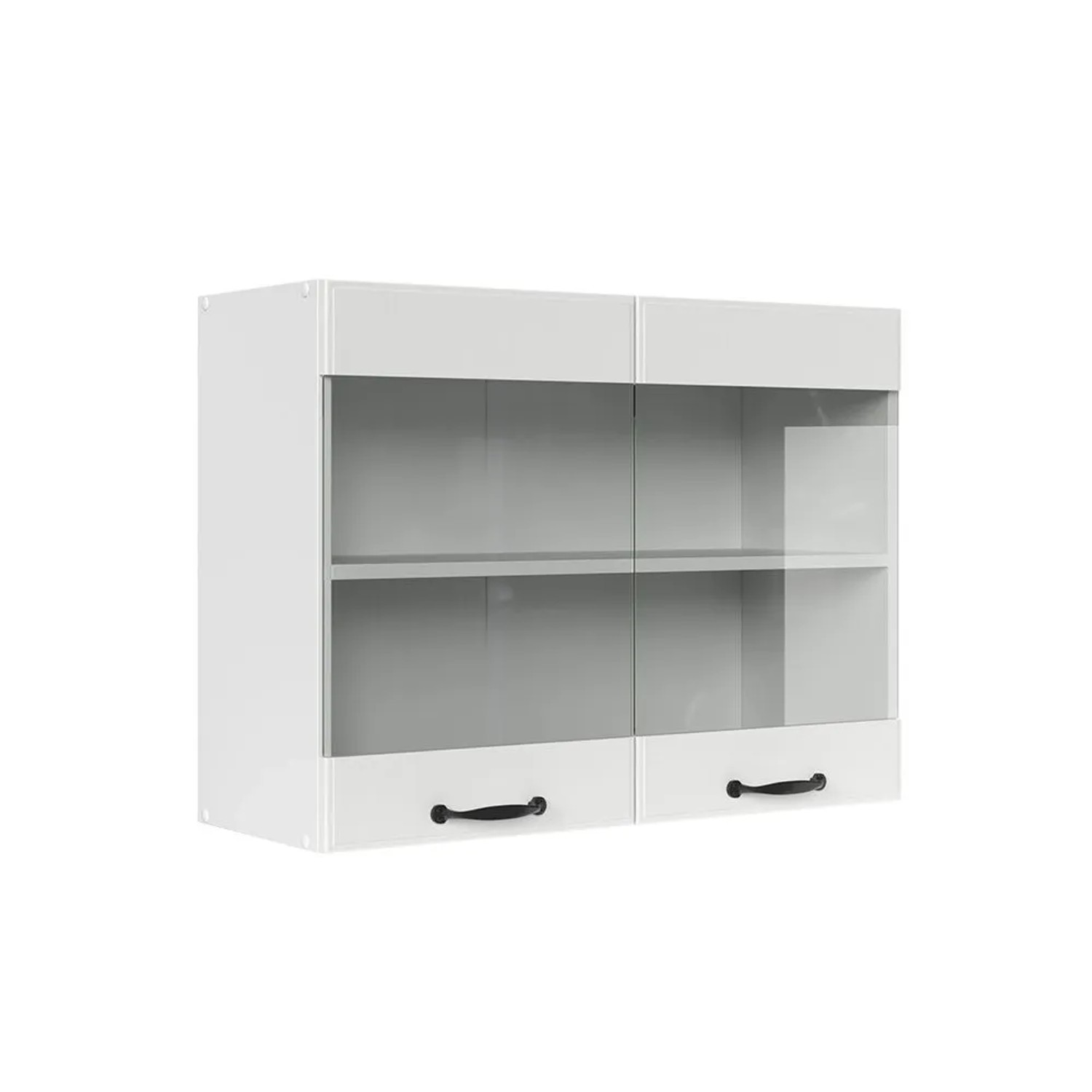 Vicco Küchenglasschrank R-Line Glashängeschrank Weiß Landhaus Weiß 80 cm