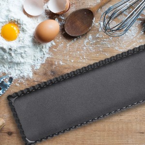 Relaxdays Tarteform 2er Set Carbonstahl Anthrazit Hebeboden Antihaftbeschichtet