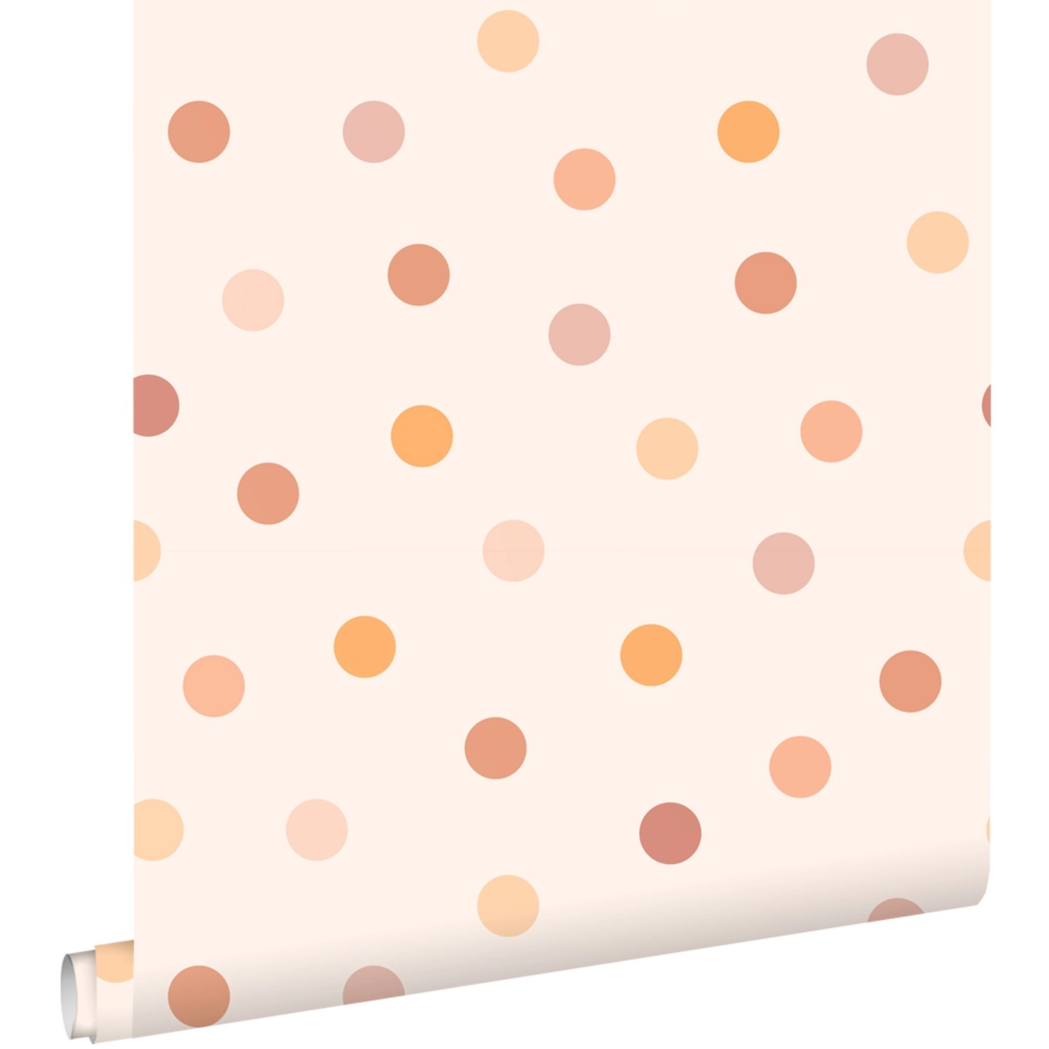 ESTAhome Tapete Punktmuster Rosa und Orange 50 x 900 cm günstig online kaufen