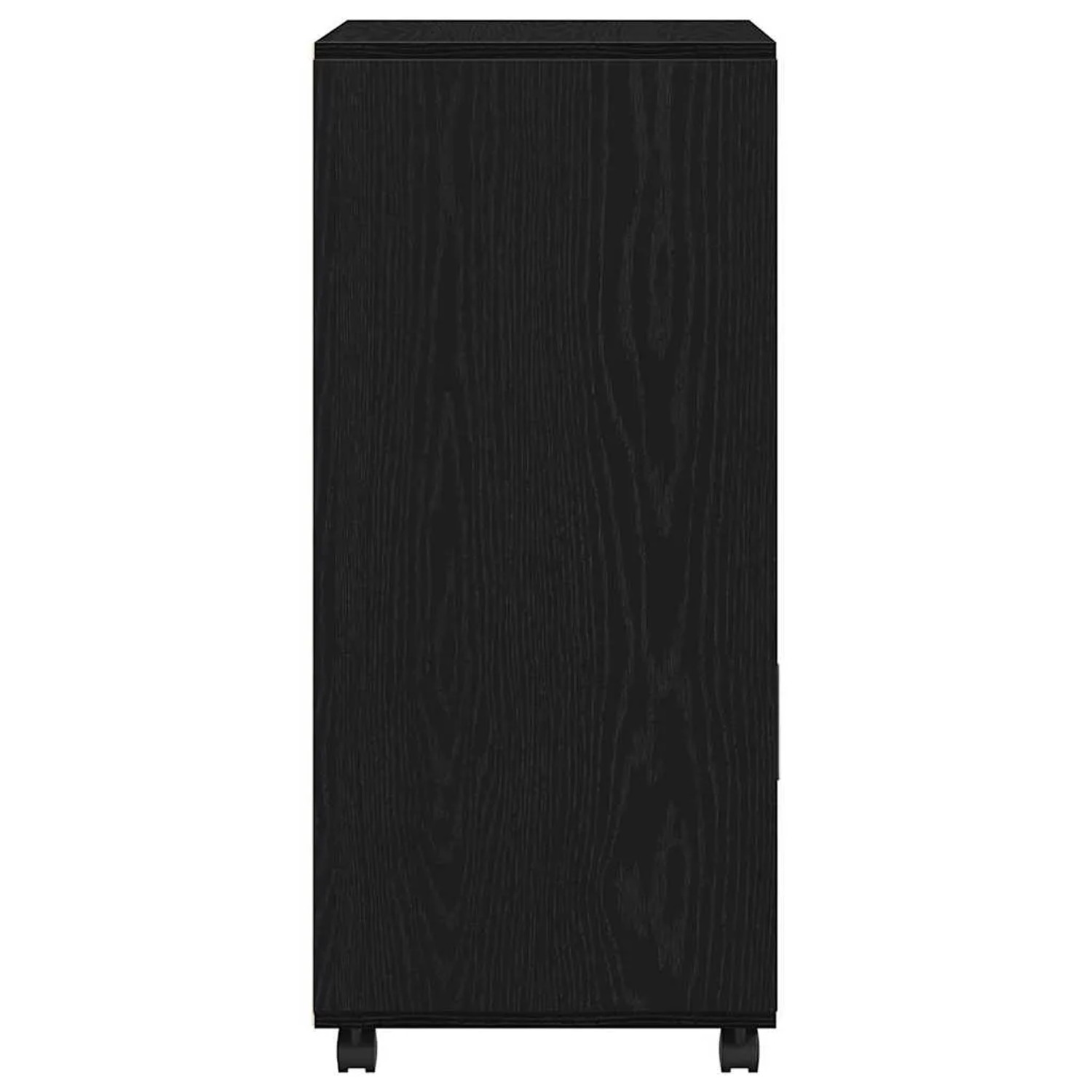 Schwarzer vidaXL Rollcontainer in Eichen-Optik, 55x40x91 cm, mit zwei Türen.