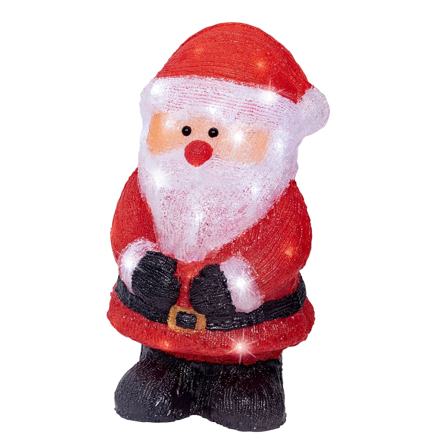 Lumineo Leuchtfigur Santa 40 LEDs Kaltweiß 19 cm x 20,5 cm x 38 cm Rot