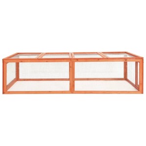 vidaXL Kaninchenstall aus Tannenholz, 183x90x46,5 cm, mit Drahtgitter für den Garten.