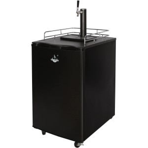 El Fuego Bierkühler mit Zapfanlage, schwarzer Getränkekühlschrank für Grillpartys.