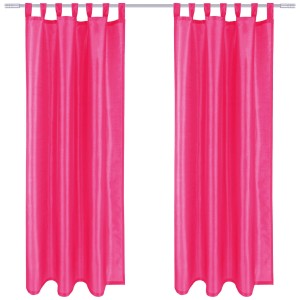 2er-Pack blickdichte, pinke Gardinen mit Schlaufen (140x145 cm) für Fenster.