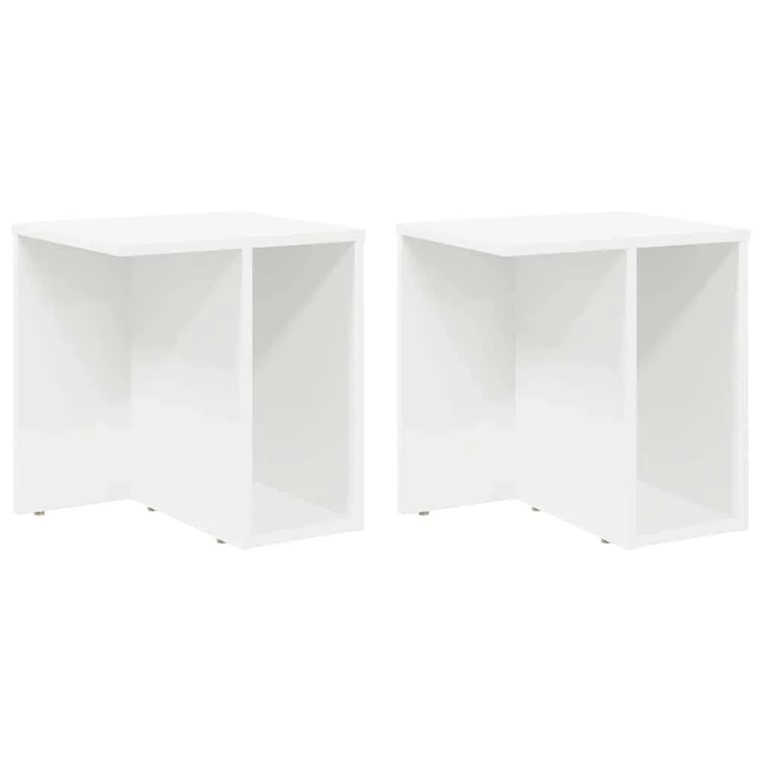 vidaXL Beistelltisch 2 Stk Weiß 37 x 32 x 40 cm Holzwerkstoff 891081