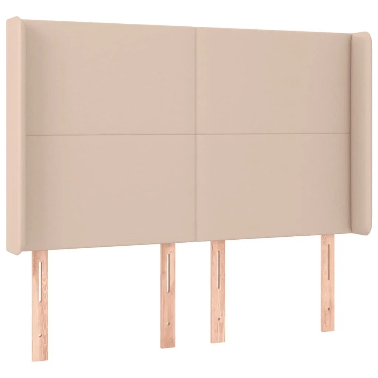 vidaXL Kopfteil mit Ohren Cappuccino-Braun 147x16x118/128cm Kunstleder 3119395