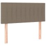 Boxspringbett Kopfteil in Taupe, Stoffbezug, mit Holzfüßen. Passend zu Betten 80x200 cm.