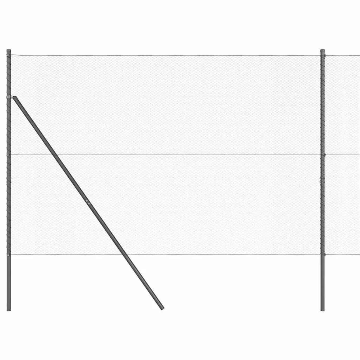 vidaXL Zaunpfosten Grau 10 x 1,5 m 13 mm Maschenweite Stahl und PVC 3352789