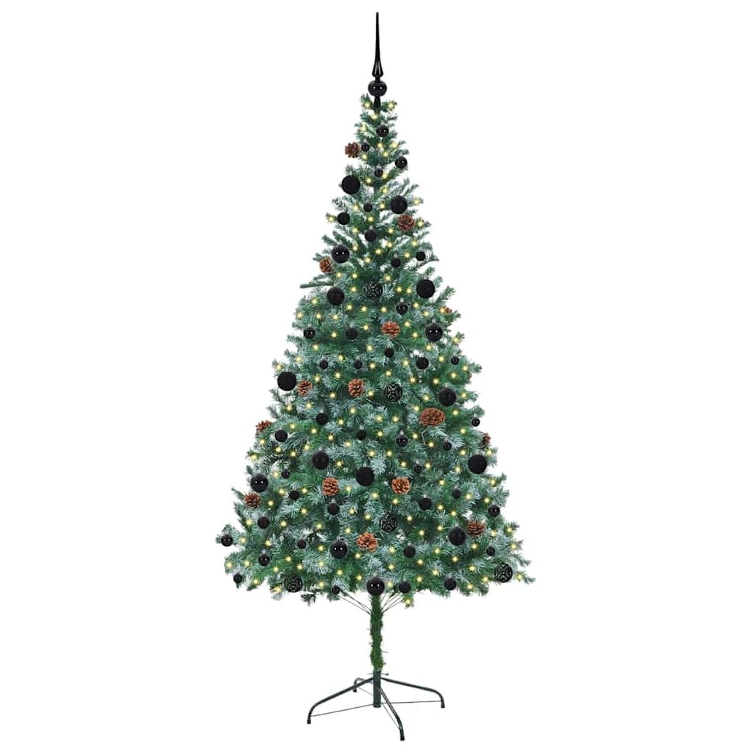 vidaXL Künstlicher Weihnachtsbaum Grün 210 cm PVC und Stahl 3396724