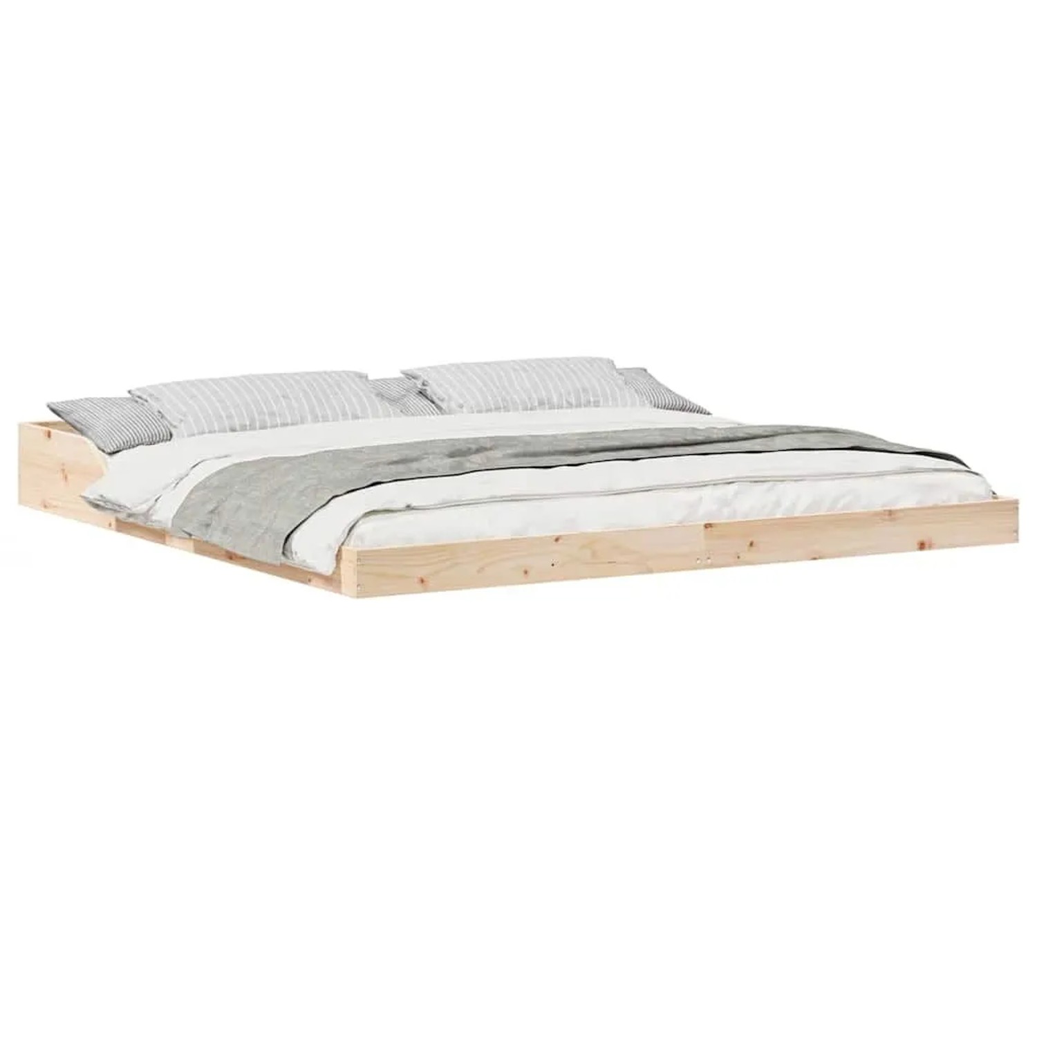 vidaXL Bettrahmen aus massivem Kiefernholz, 180x210 cm. Modernes Plattformbett für Schlafzimmer.