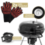 DELUKE Kugelgrill ENNO: Holzkohlegrill mit Thermometer, Aschebehälter und Grillhandschuhen.