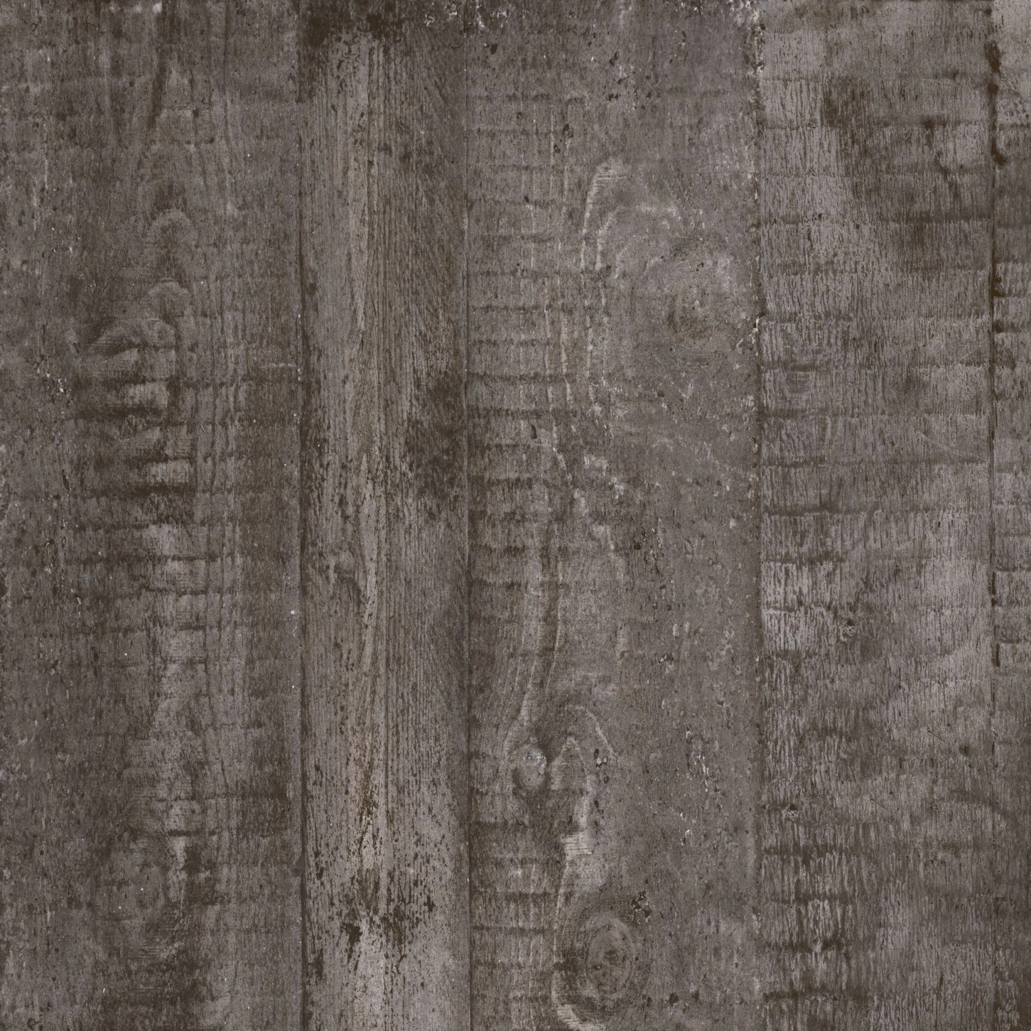 Feinsteinzeug Bodenfliese, 60x60 cm, Graphit, polierte Oberfläche mit Holzoptik.