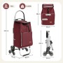Sekey Einkaufstrolley, 50L, rot, mit Kühlfach und Treppensteiger-Funktion. Ideal für Einkäufe.