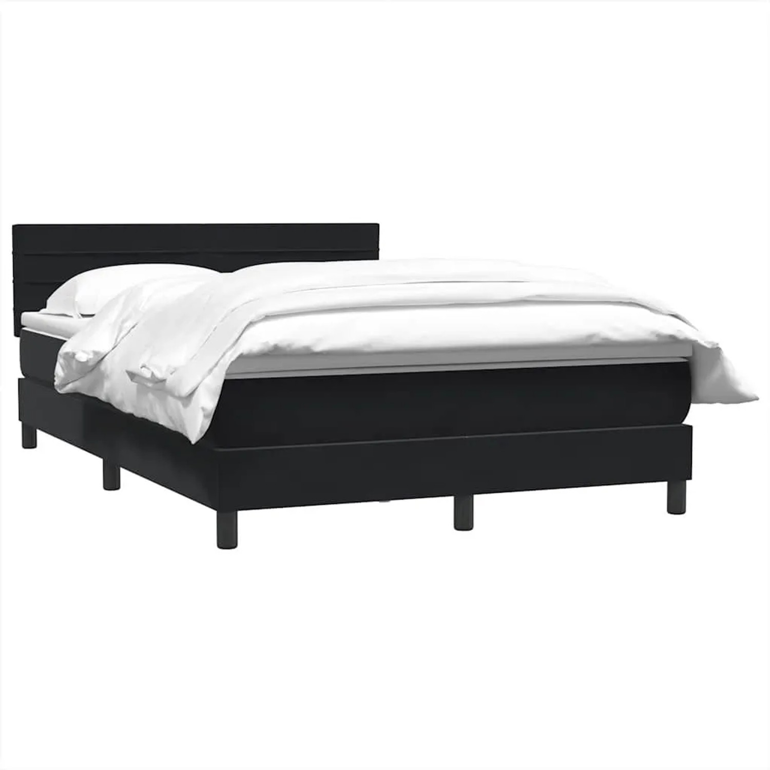 vidaXL Boxspringbett mit Matratze Schwarz 160x210 cm Samt 3316313 günstig online kaufen