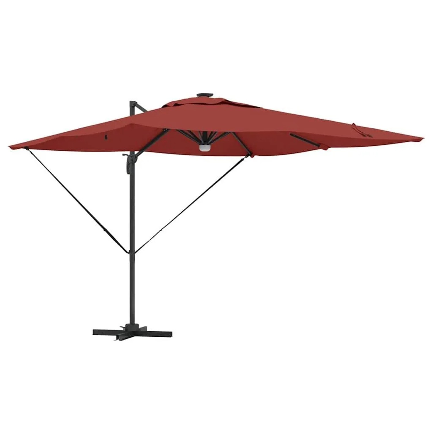 vidaXL Roma Parasol Rot 286 x 284 x 270 cm Aluminium und Polyester 42003358