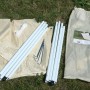 Floracord Camping Sonnensegel Sand, 250x300cm, mit Heringen, Stangen und Tragetasche.