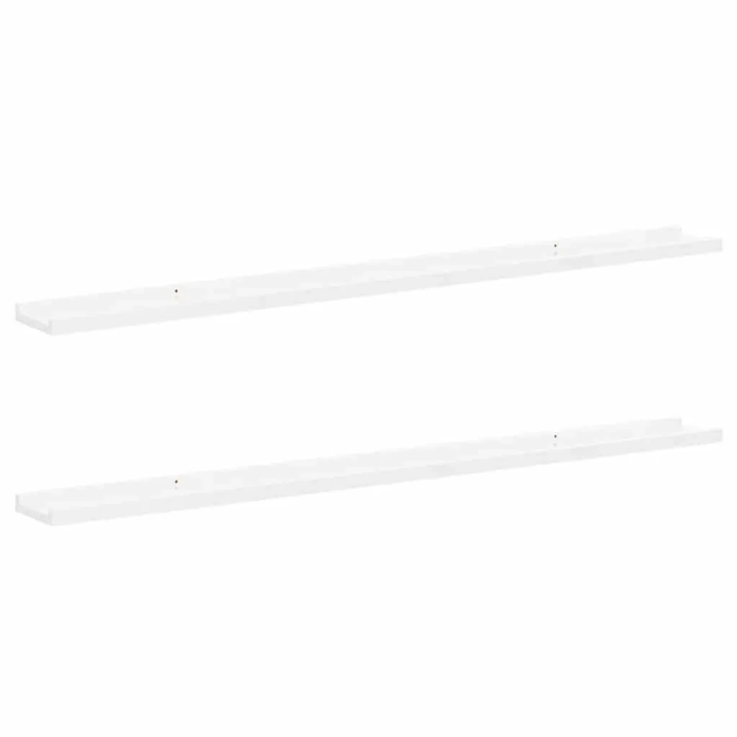 vidaXL Wandregale 2 Stk Hochglanz-Weiß 115x9x3 cm 326652