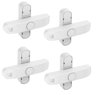 4er Set BASI Fenster-Zusatzsicherungen FS 500 in Weiß für Doppelflügelfenster.