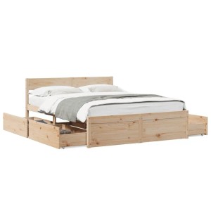 vidaXL Massivholzbett ohne Matratze 140x200 cm Kiefernholz 3282348