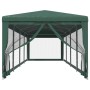 Grünes Partyzelt 3x12m mit Netzseitenwänden für Gartenpartys & Events.