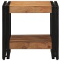 Brauner Couchtisch aus Akazienholz mit Ablage, 40x40x38 cm.