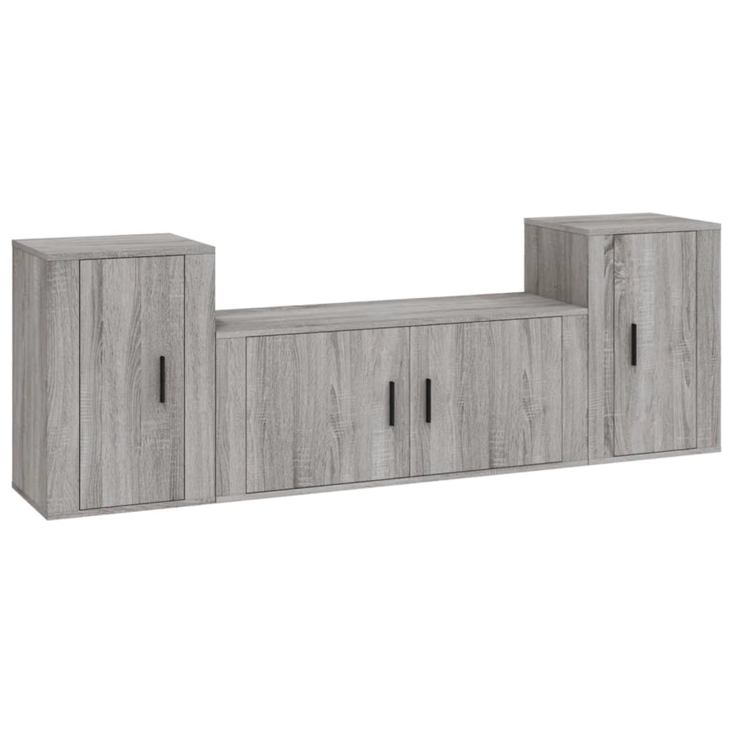 vidaXL 3-Tlg TV-Schrank-Set Grau Sonoma Holzwerkstoff 3188516