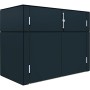 Bertilo Gartenschrank HPL Sideboard, 155x75x116 cm, Anthrazit. Wetterfester Terrassenschrank für Garten & Balkon.