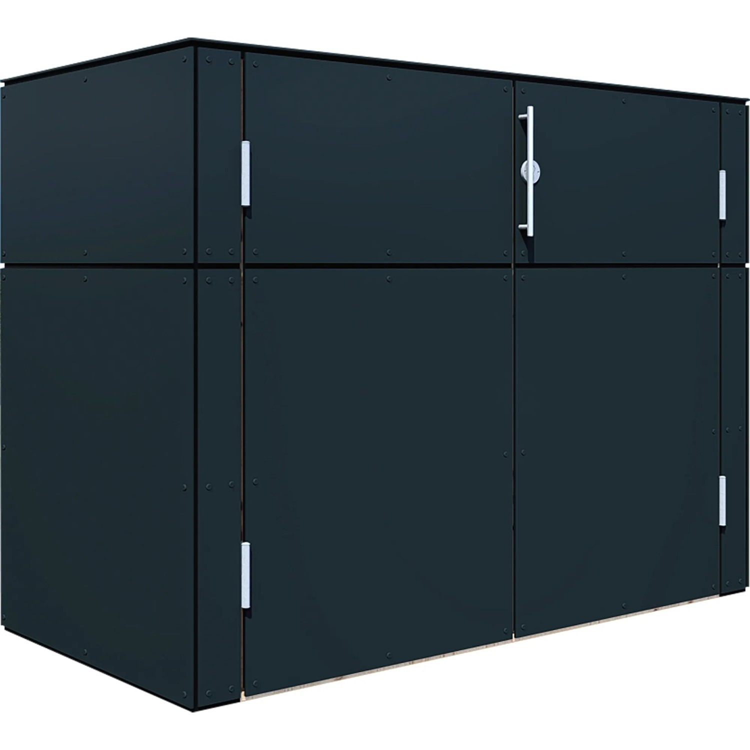 Bertilo Gartenschrank HPL Sideboard, 155x75x116 cm, Anthrazit. Wetterfester Terrassenschrank für Garten & Balkon.