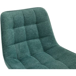 Grüner Barhocker Dartford aus Stoff, gesteppte Rückenlehne und Sitzfläche. Moderner Hocker für Küche oder Bar.