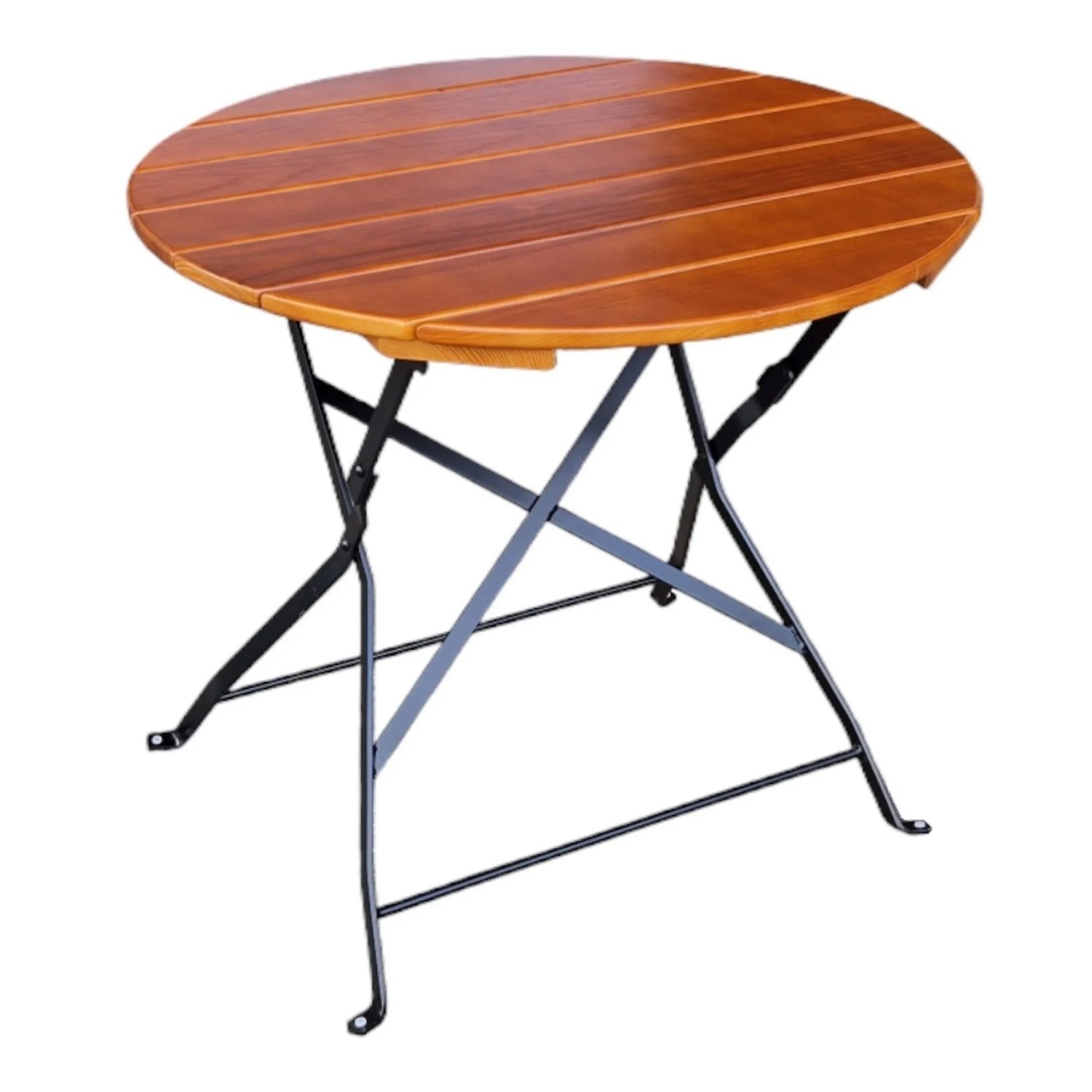 CHEFGASTRO Biergartentisch BERGTAL Made In Germany HxBxT 74x80x80cm Ø80cm Klappbar Wetterfest & UV-beständig Eschenholz Schwarz/Braun 2 Personen