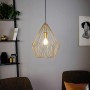 Goldene Eglo Hängeleuchte Carlton mit Drahtschirm, 1-flammig, E27, max. 60W.