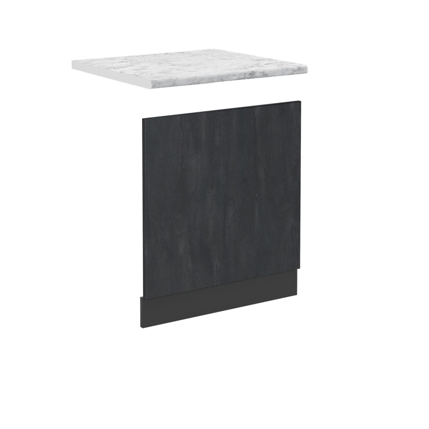 Vicco Frontblende R-Line Geschirrspüler Fronttür Schwarz Beton/Anthrazit 60 cm AP Marmor