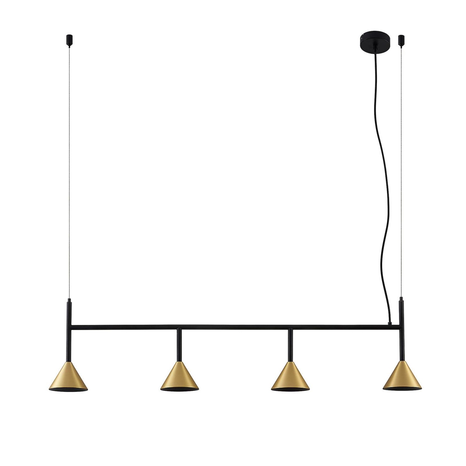 Lucande Pendelleuchte Kartio 9639275 Design Modern in Schwarz aus Metall 4- günstig online kaufen