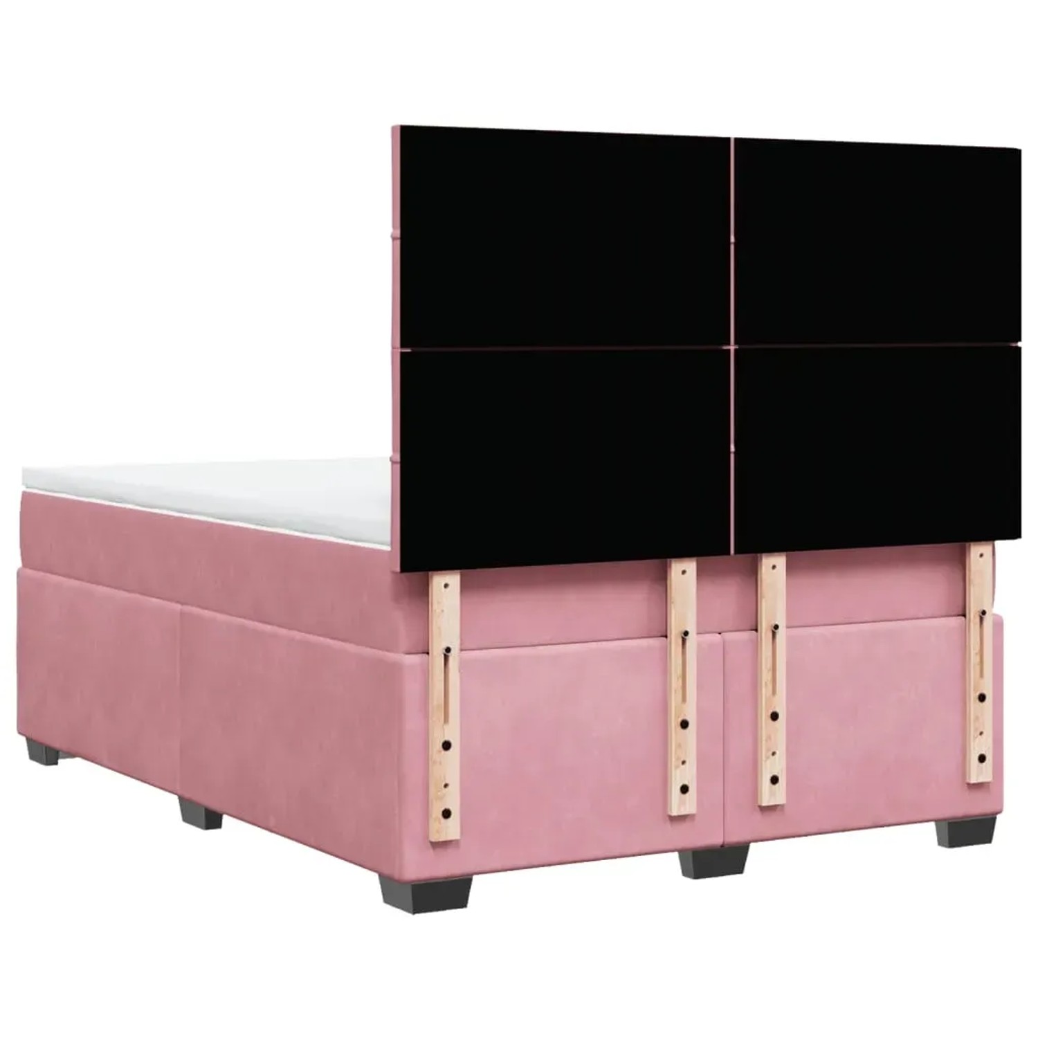 Rosa vidaXL Boxspringbett 160x200 cm mit Matratze und Kopfteil.