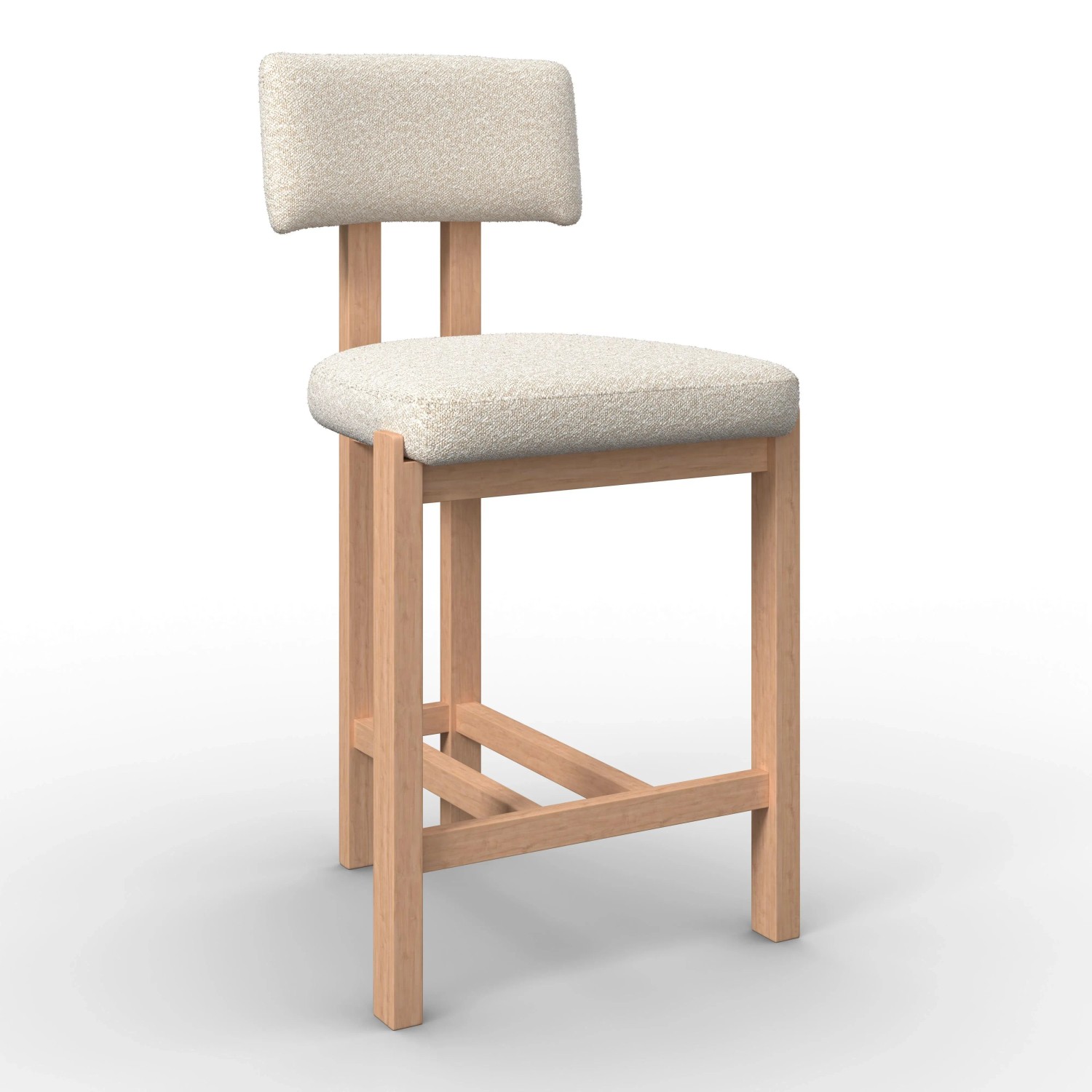 Bessagi Home Barhocker Jonna Creme Bouclé Gepolstert