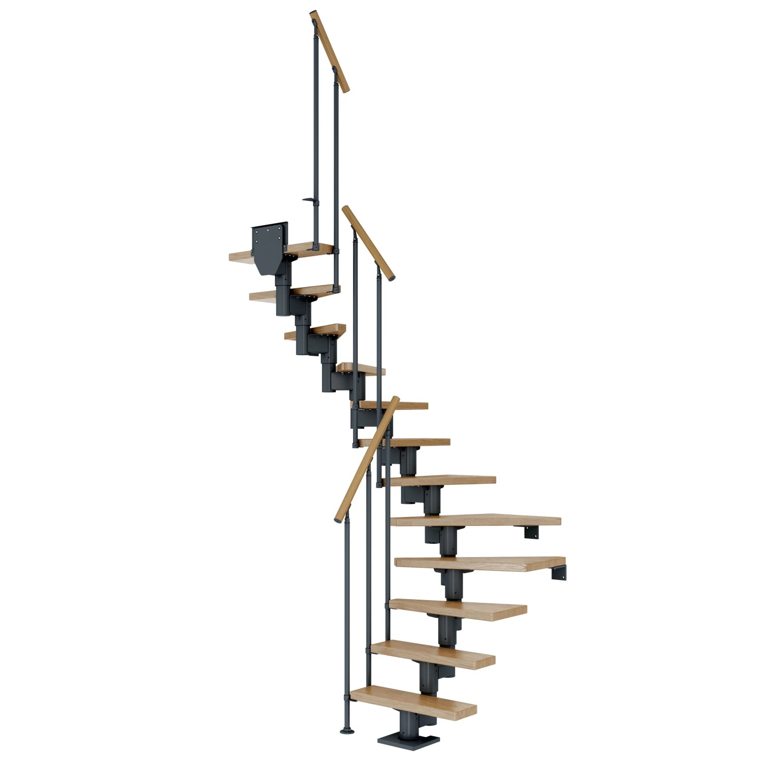 Dolle Mittelholmtreppe Dublin Eiche Anthrazit GH bis 337 cm 1/2gew. 75 cm F günstig online kaufen