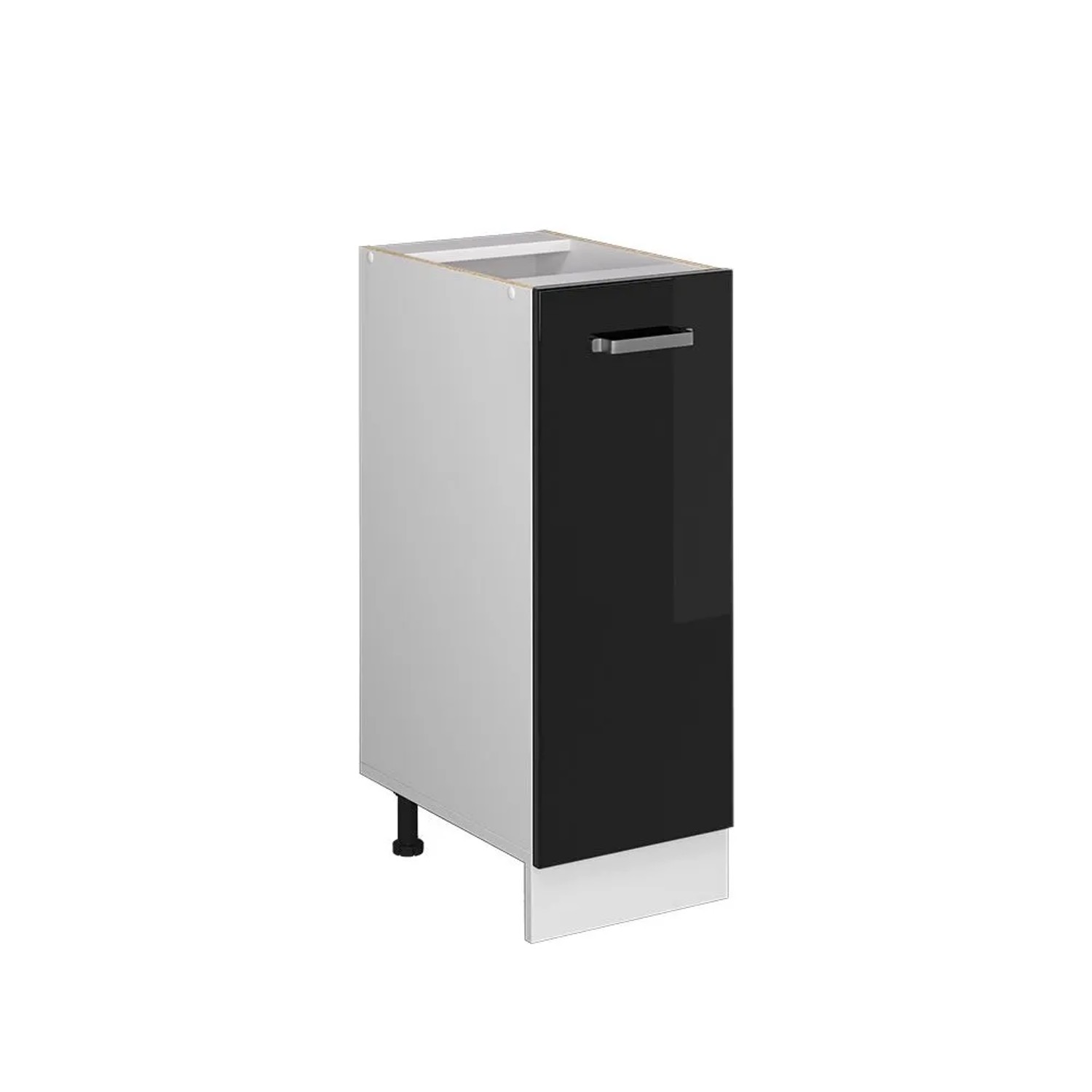 Vicco Apothekerschrank R-Line Schwarz Hochglanz Weiß 30 cm ohne Arbeitsplatte