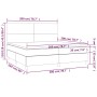 vidaXL Boxspringbett Creme 200x200 cm mit Matratze, Stoffbezug. Bett mit Kopfteil und Matratzenauflage.