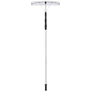 Teleskop-Dach-Schneeschaufel aus Aluminium mit Gummilippe, weißer Schiebekopf, 201-630 cm, für Dächer.