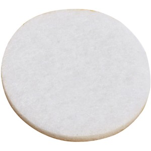 Weißer, runder OBI Filzgleiter, selbstklebend, Ø 17 mm für Möbel und Oberflächenschutz.