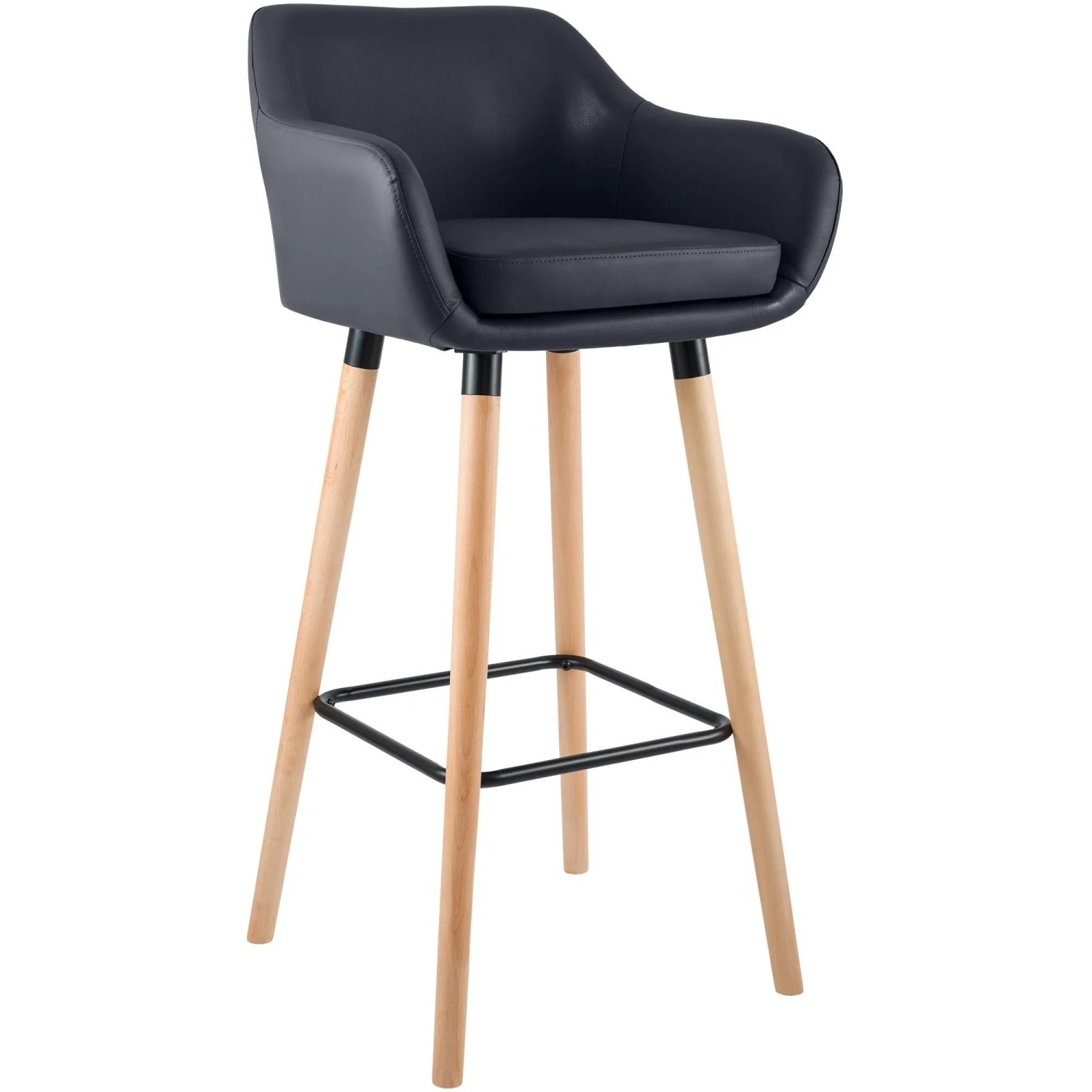 DELUKE Barhocker MIRID Kunstleder Schwarz 55x46x99cm Barstuhl Mit Lehne Tresenhocker Tresenstuhl