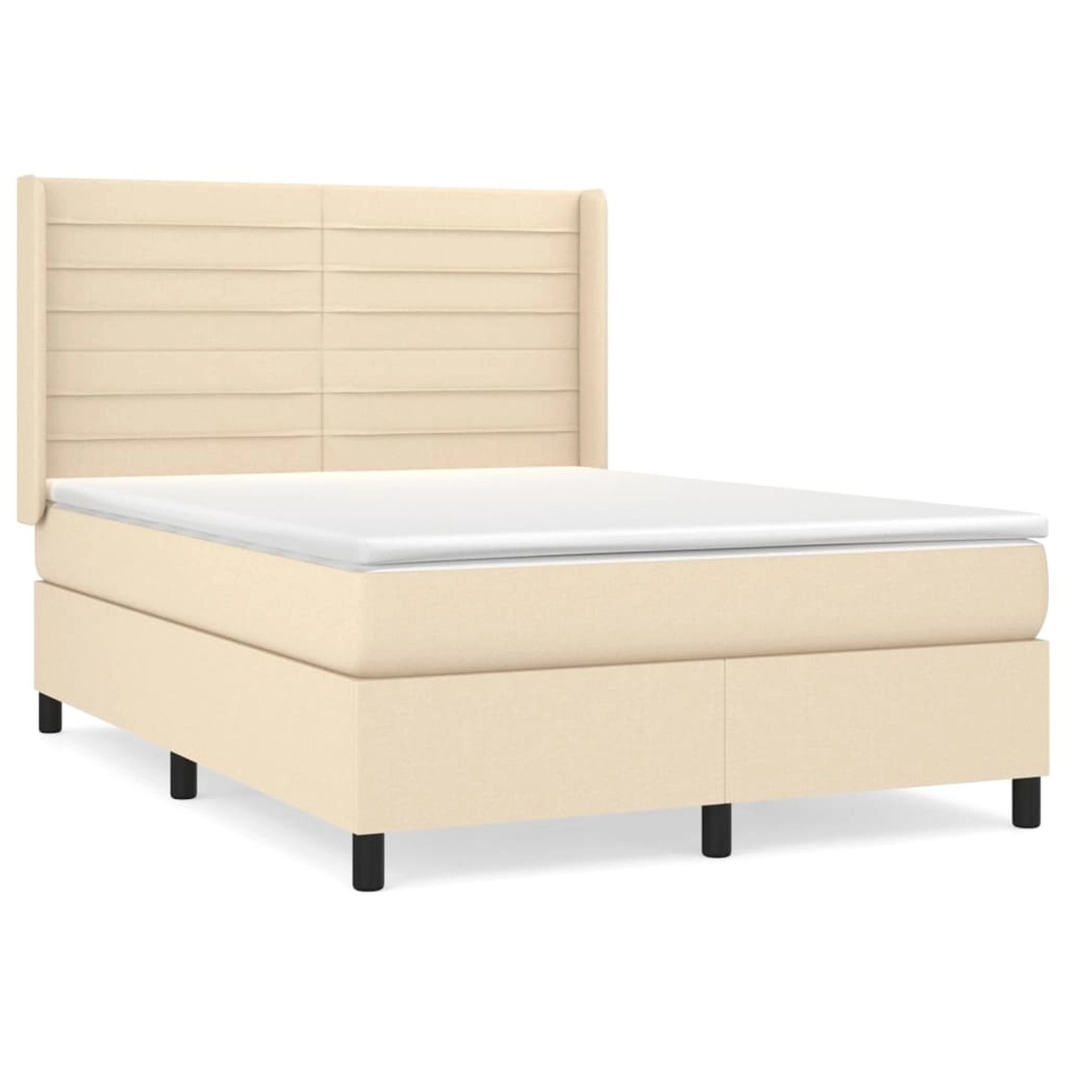 vidaXL Boxspringbett mit Matratze Creme 140x190 cm Stoff1377483 günstig online kaufen