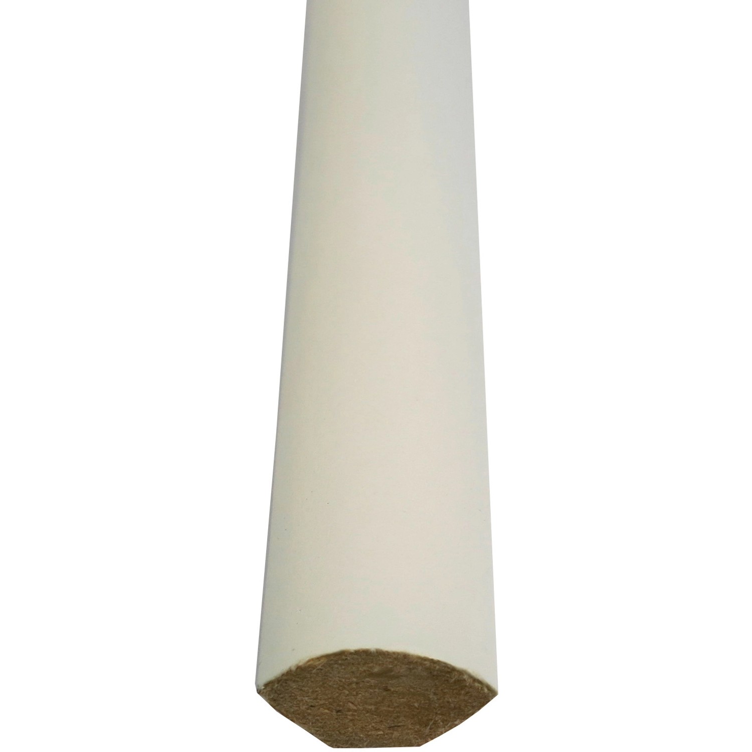 Weißer Viertelstab, foliert, 12 mm, Länge 2500 mm, für Wandabschlüsse.